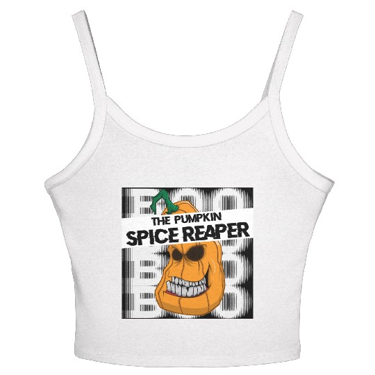 Pumpkin spice reaper halloween style coffee Women's Spaghetti Strap Tank Top
