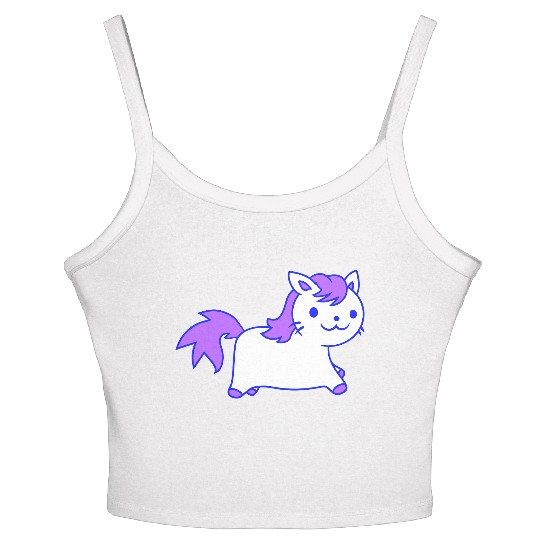 Little Pony Cat Face Little Small Horse Riding Fun Women's Spaghetti Strap Tank Top
