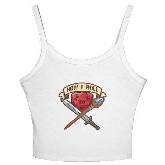 RPG Gaming How I Roll Adventure Magic Dungeon Women's Spaghetti Strap Tank Top