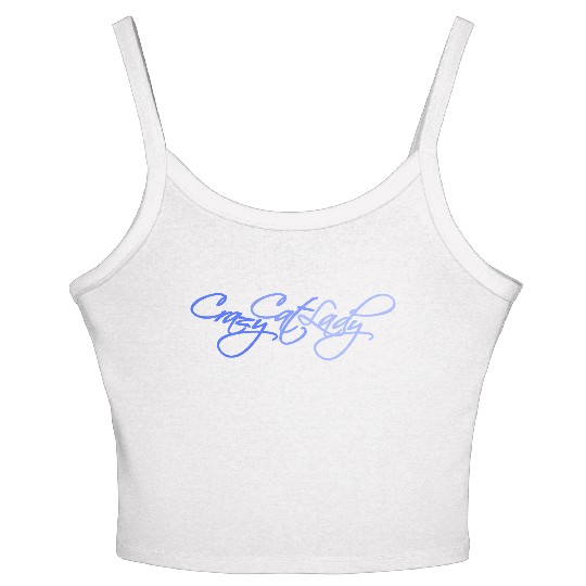 Crazy Cat Lady Text Love Saying Quote Weird Woman Women's Spaghetti Strap Tank Top