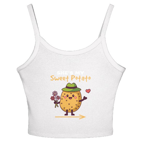 She's My Sweet Potato Funny Matching Couples Women's Spaghetti Strap Tank Top