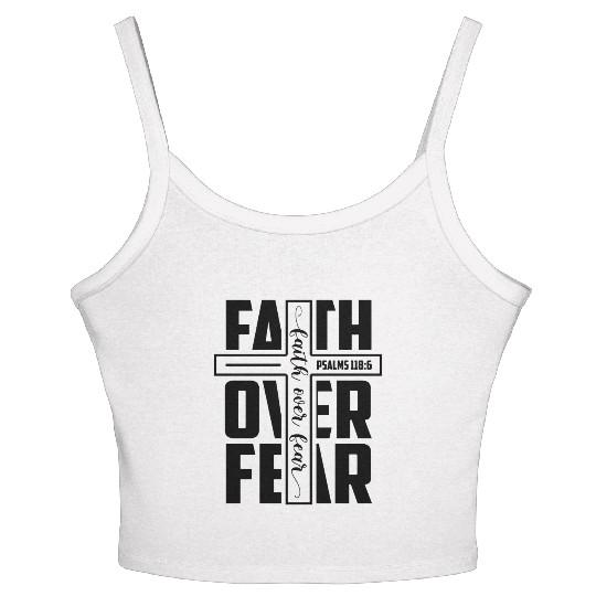 Faith over Fear | Motivational | Inspirational Women's Spaghetti Strap Tank Top
