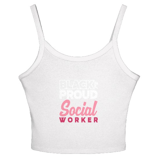 Black And Proud Social Worker Women's Spaghetti Strap Tank Top