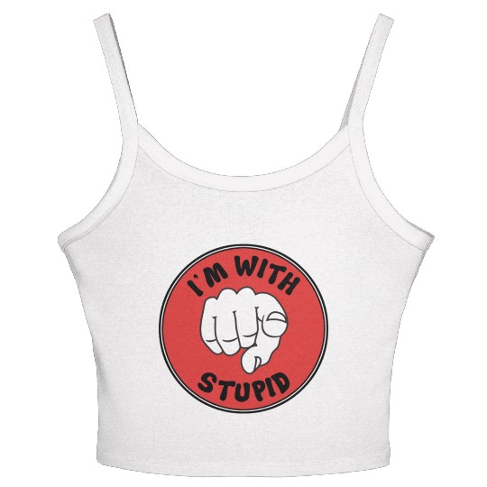 I'm With Stupid Women's Spaghetti Strap Tank Top