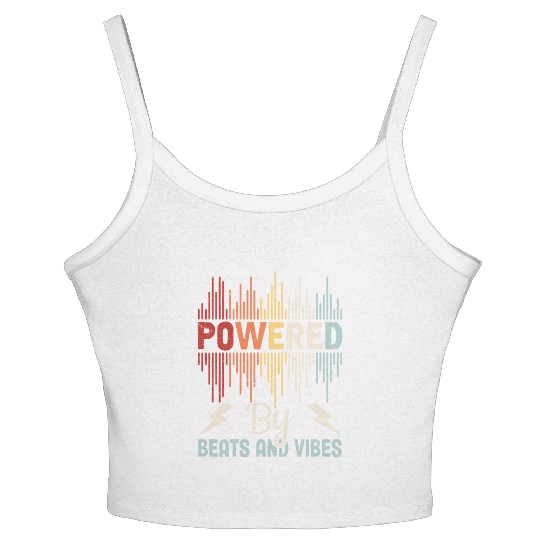 Electro Music Guitar Vibes Beats Design Women's Spaghetti Strap Tank Top