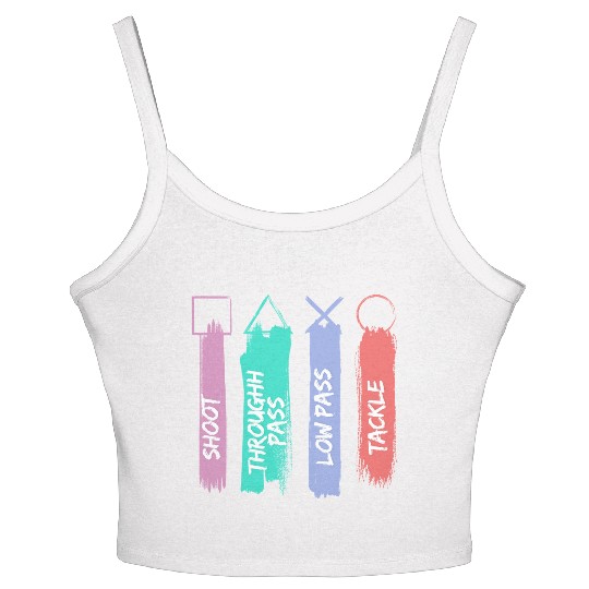 Playstation Button Women's Spaghetti Strap Tank Top