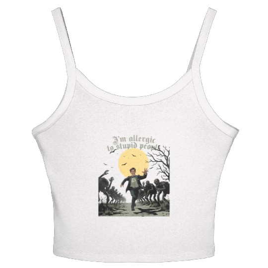 I m allergic to stupid people zombies Women's Spaghetti Strap Tank Top