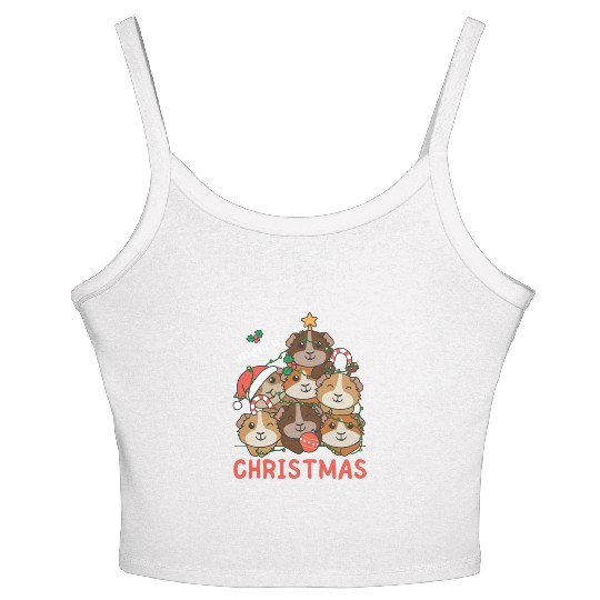 Guinea Pig Christmas Tree Merry Christmas Women's Spaghetti Strap Tank Top