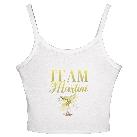 Team Martini Cocktail Bartender Women's Spaghetti Strap Tank Top
