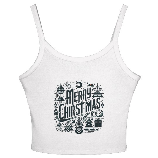 Let It Snow: Merry Christmas Glow Women's Spaghetti Strap Tank Top