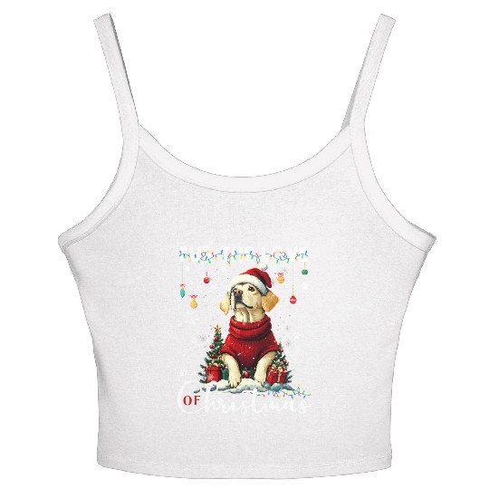 Labrador Retriever Christmas Tree Decorations Dog Women's Spaghetti Strap Tank Top