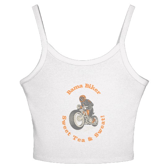 Bama Biker: Sweet Tea & Sweat! Albm Biking Women's Spaghetti Strap Tank Top