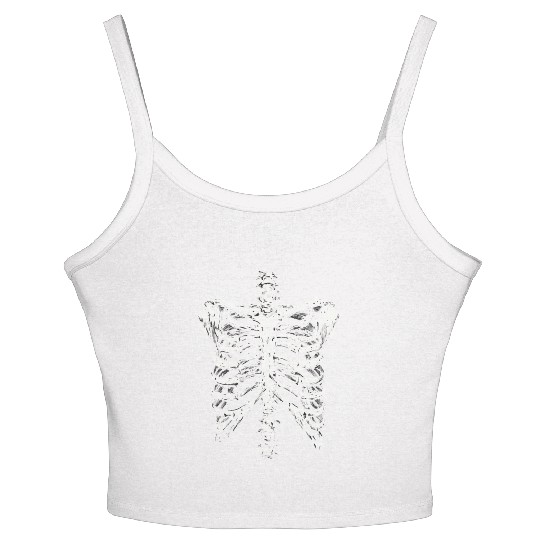 skeleton rib cage spooky halloween Women's Spaghetti Strap Tank Top
