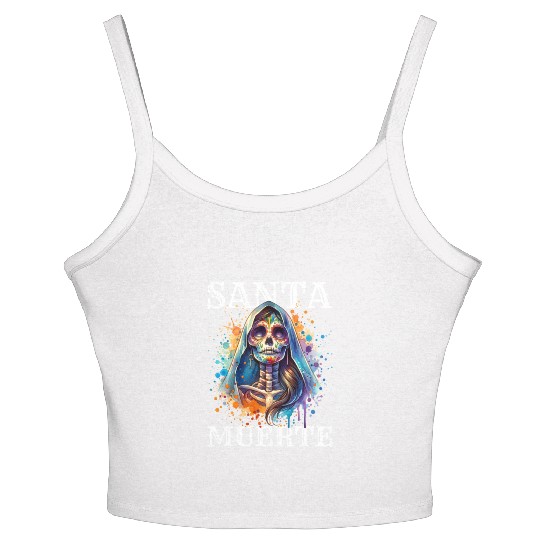 Santa Muerte for Karnival, Halloween and Día de Women's Spaghetti Strap Tank Top