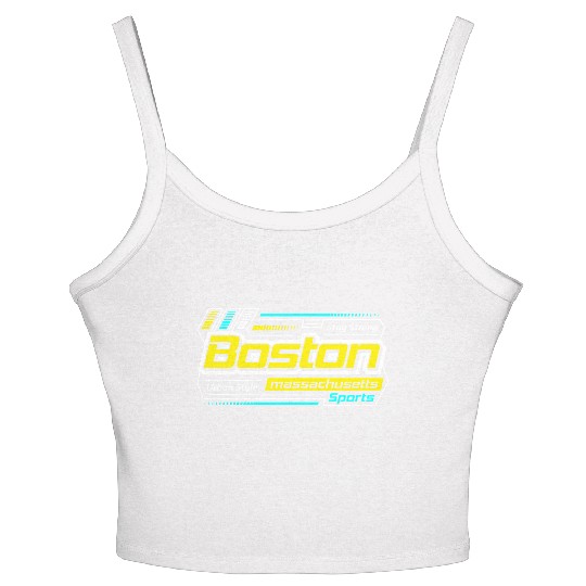 Stay Strong Boston Massachusetts City Yellow Women's Spaghetti Strap Tank Top