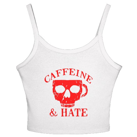 Caffeine And Hate Coffee Skull LIKE US ON FB # Women's Spaghetti Strap Tank Top