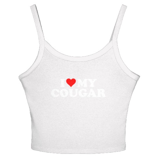 I Love Cougars Cougar Humor Valentine's Day 3BK1 Women's Spaghetti Strap Tank Top