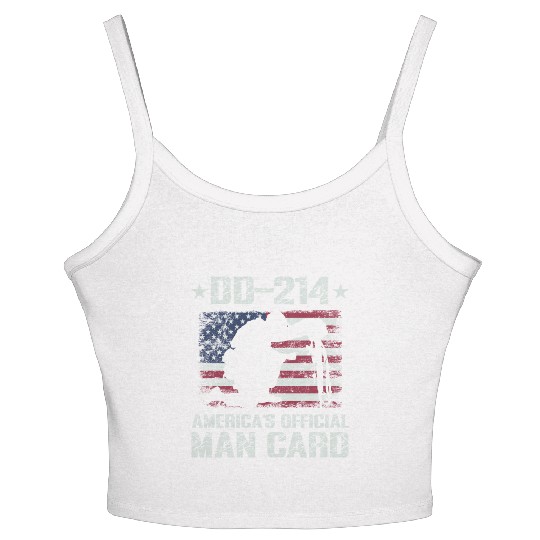DD-214 America's Official Man Card Veteran Pride Women's Spaghetti Strap Tank Top