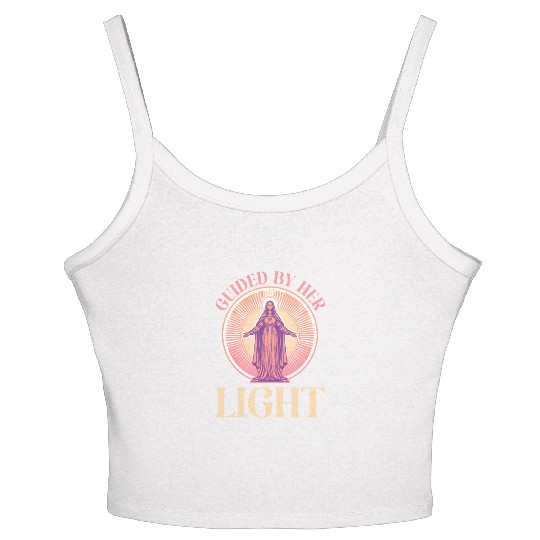 Virgin Mary Guided By Her Light Women's Spaghetti Strap Tank Top