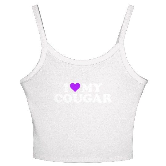 I Love Cougars Cougar Humor Valentine's Day 3BK4 Women's Spaghetti Strap Tank Top