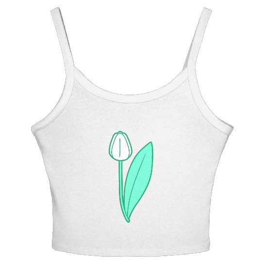 White Tulip Beautiful Flower Pretty Spring Summer Women's Spaghetti Strap Tank Top