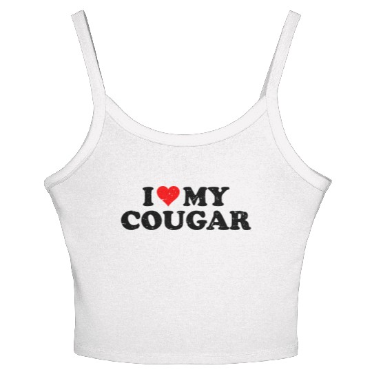 I Love Cougars Cougar Humor Valentine's Day 4WH1 Women's Spaghetti Strap Tank Top