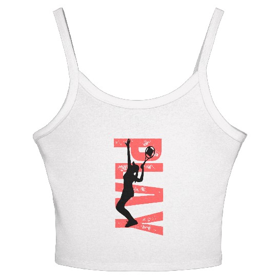 Play Tennis female coral Women's Spaghetti Strap Tank Top