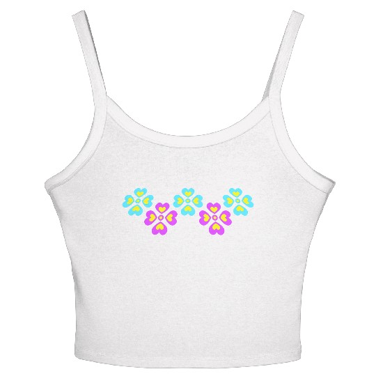 Many Pretty Daisy Flowers Decorative Nature Design Women's Spaghetti Strap Tank Top
