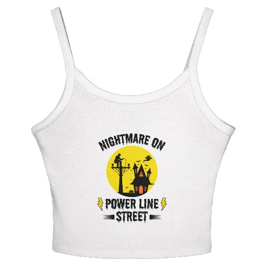 Nightmare on Power Line Street – Lineman Halloween Women's Spaghetti Strap Tank Top