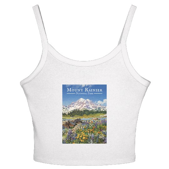 Mount Rainier Paradise Meadows Women's Spaghetti Strap Tank Top