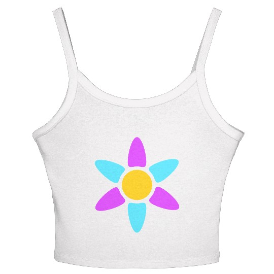Small Daisy Flower Decorative Yellow Purple Design Women's Spaghetti Strap Tank Top
