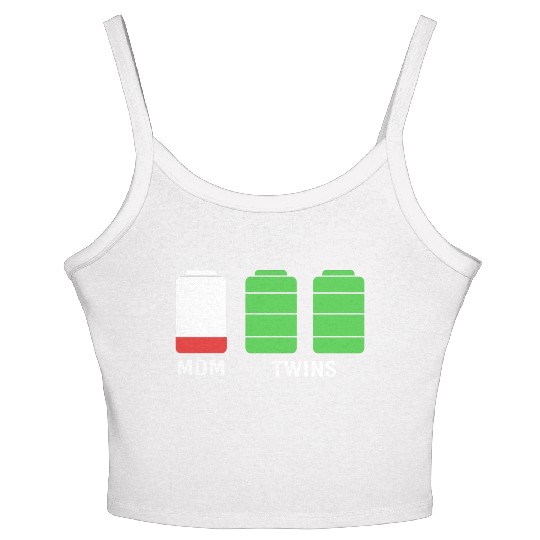 Funny Birthday Mama Twin Mom Low Battery Women's Spaghetti Strap Tank Top