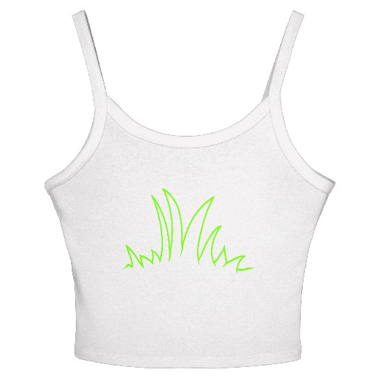 Meadow Many Grasses Blades Of Grass Green Nature Women's Spaghetti Strap Tank Top