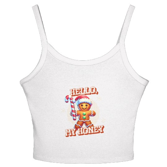 Gingerbread Man - Hello, My Honey! Women's Spaghetti Strap Tank Top