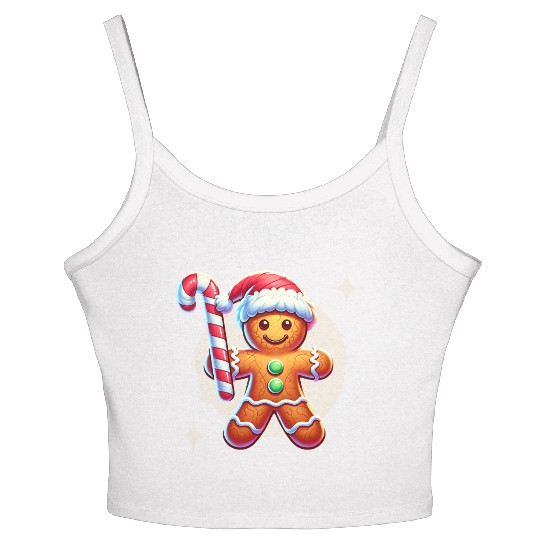 Gingerbread Man Christmas Cheer Women's Spaghetti Strap Tank Top