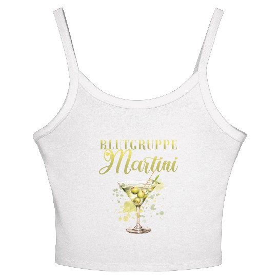 Blutgruppe Martini Cocktail Bartender Women's Spaghetti Strap Tank Top
