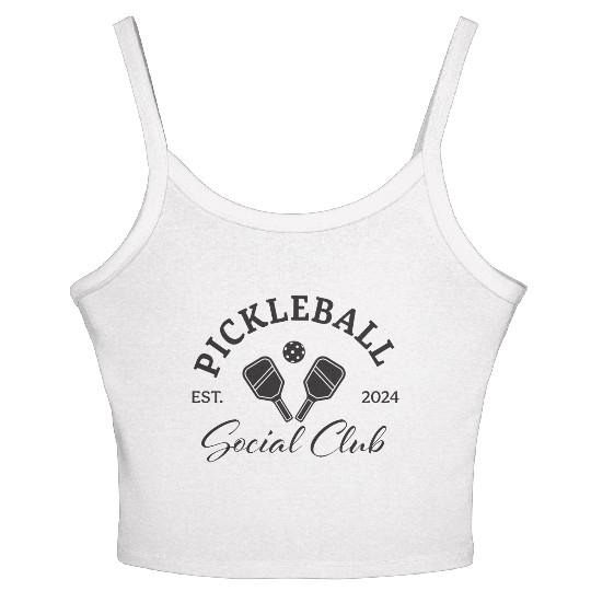 Pickleball Soociial Clubb Established 2024 Women's Spaghetti Strap Tank Top