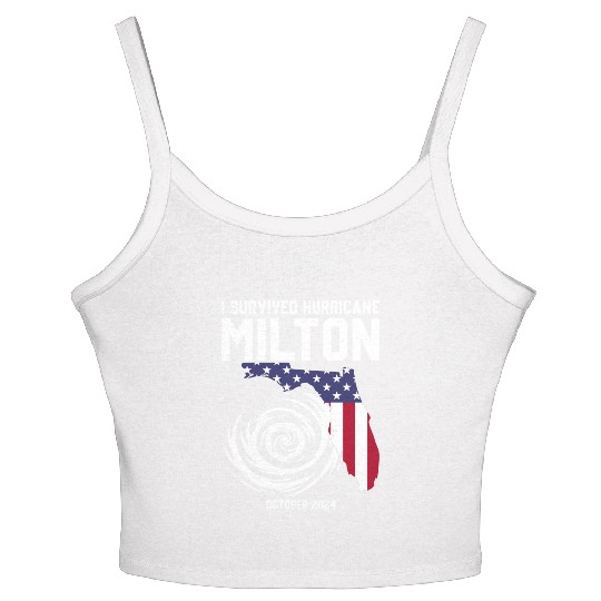 I survived Hurricane Milton October 2024 Florida Women's Spaghetti Strap Tank Top