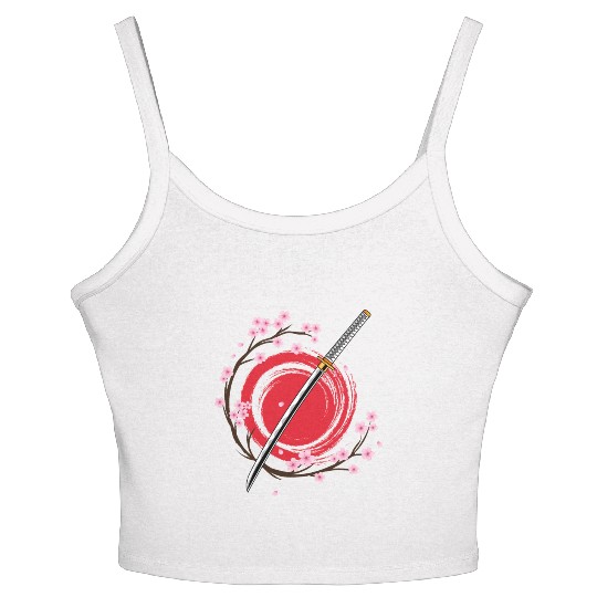 Cherry Blossom Japanese Harajuku Manga Sakura Women's Spaghetti Strap Tank Top