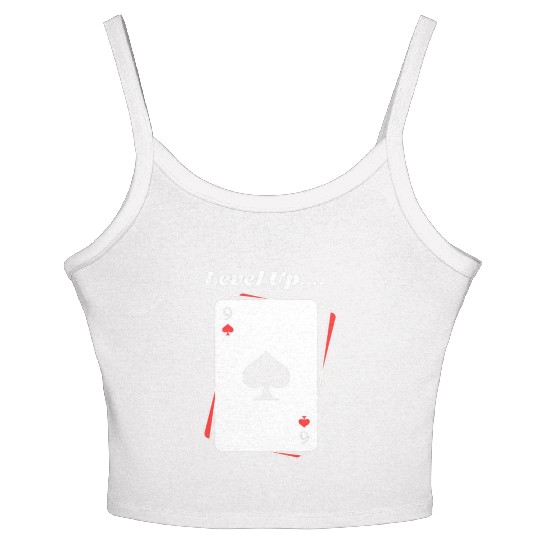 BLACK Men Women's Spaghetti Strap Tank Top For Game Card lovers - LEVEL UP