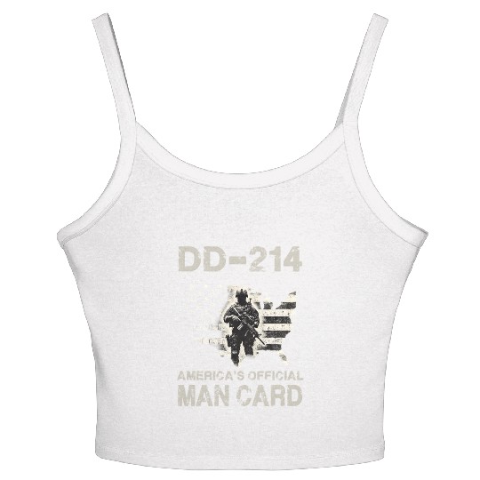 DD 214 America s Official Man Card Women's Spaghetti Strap Tank Top