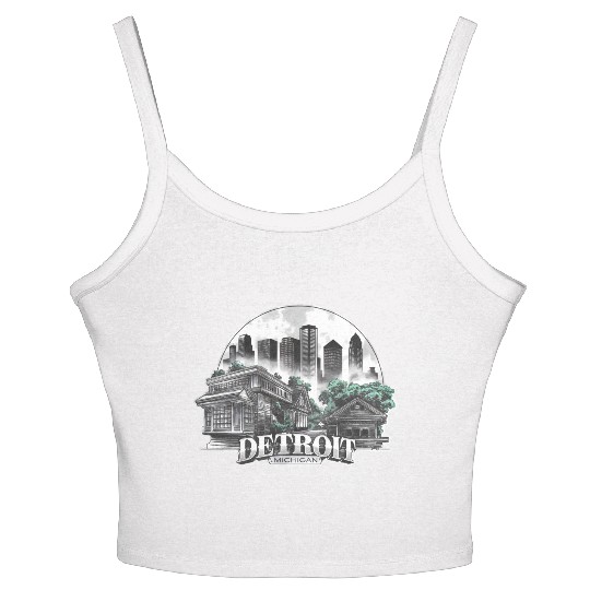 Detroit City Michigan USA Women's Spaghetti Strap Tank Top
