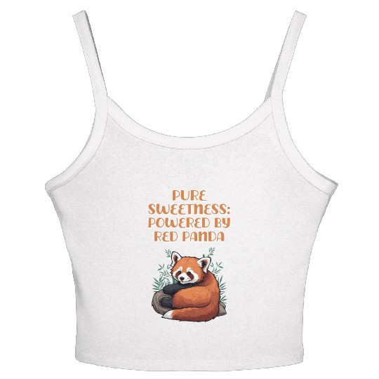 Pure Sweetness: Powered By Red Panda - Cute Animal Women's Spaghetti Strap Tank Top