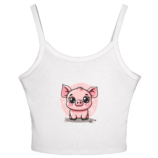 Cute Little Piggy Piglet Women's Spaghetti Strap Tank Top