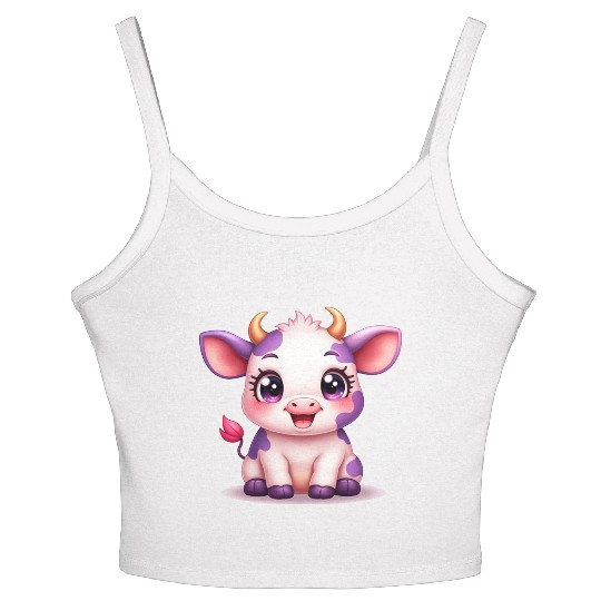 blueberry cow Gift unique Women's Spaghetti Strap Tank Top