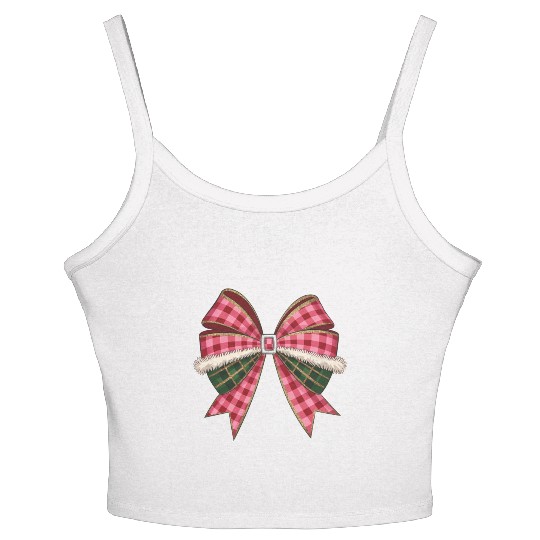 Christmas Coquette Bow, Christmas Women's Spaghetti Strap Tank Top