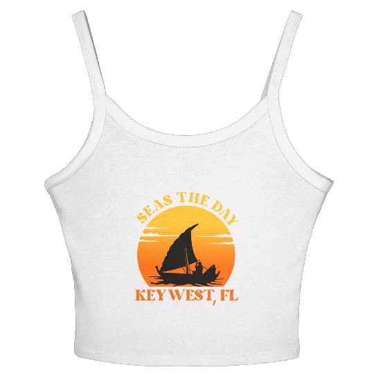 Sunshine-State Florida SEAS DAY KEY-WEST, FL Women's Spaghetti Strap Tank Top
