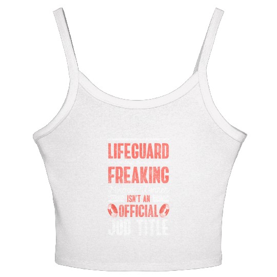 Lifeguards Swimming Pool Lifebuoy Swimming Trunks Women's Spaghetti Strap Tank Top