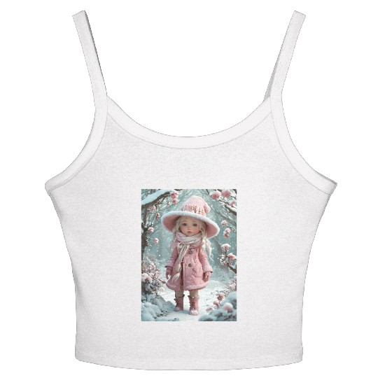 Full body of a realistic sweetness baby chibi girl Women's Spaghetti Strap Tank Top