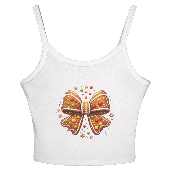 Gingerbread Coquette, Christmas Retro Women's Spaghetti Strap Tank Top